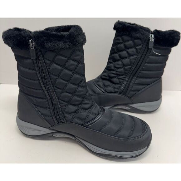 Easy Spirit Winter Boots Size 9.5 Black Removable Footbed Water Repellent NEW - Picture 7 of 10
